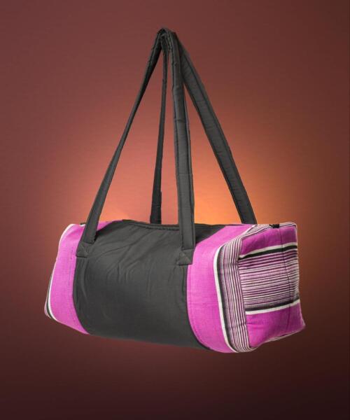 Sac cabine en pagne tissé et rafia